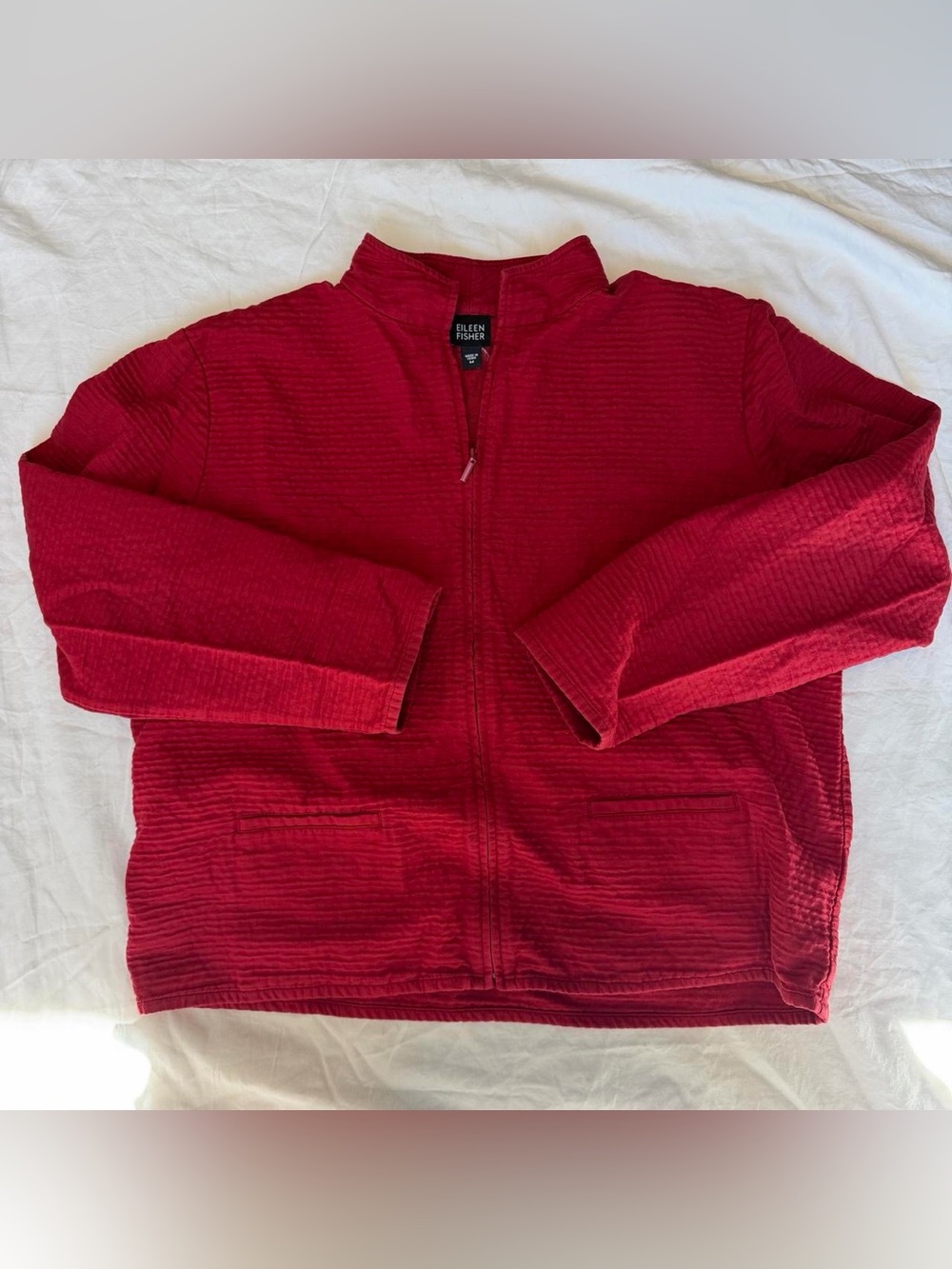Eileen Fisher Red Cotton Jacket